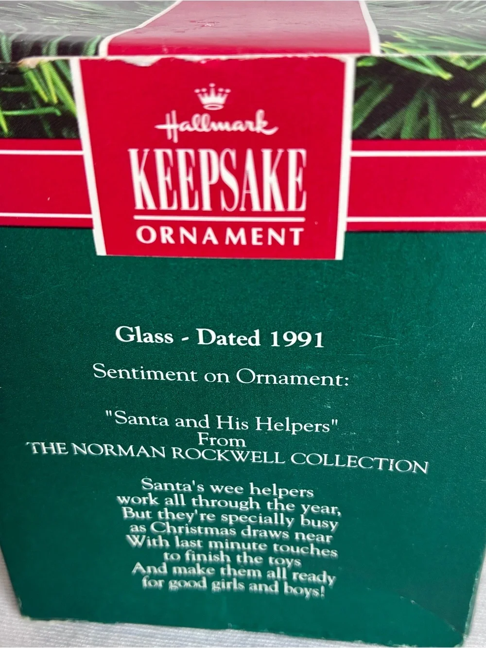 Vintage Hallmark Keepsake Ornament Lot 1980 Mother Dad 1991 Norman Rockwell Box
